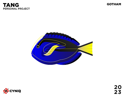 Tang blue colour design fish ocean sea tang water