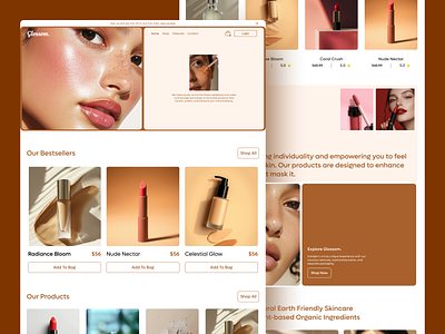 A Beauty Products Website beauty branding figma ui ui design