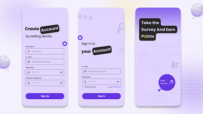 Fun Survey: Engaging Users Through Creativity create account earn points easy survey fun suvey login sign up survey survey list survey questions ux design