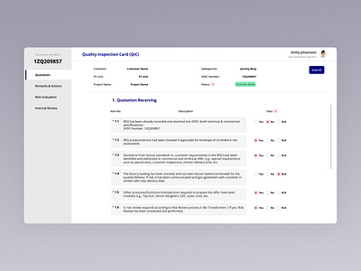 QIC - Web Application for Sales ui ux design web application