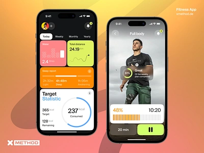 Fitness Mobile iOS App android branding dashboard design figma fitness healthcare interface ios mobile app modern progress sport statistics training ui ux