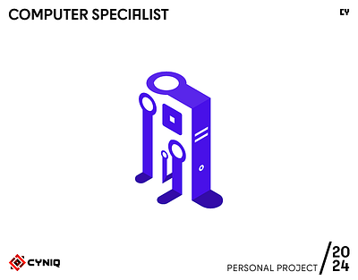 Computer Specialist ai computer hardware identity logo pc software tech technology