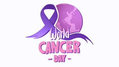 World Cancer Day Animated 2d animation animation cancer logo animate motion logo pink purple world cancer day