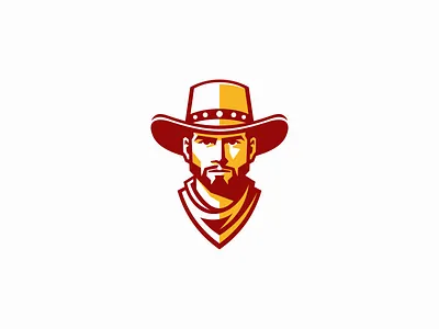 Bold Cowboy Logo branding cattle character cowboy design emblem face hat identity illustration logo man mark outdoor portrait ranch symbol vector vintage western