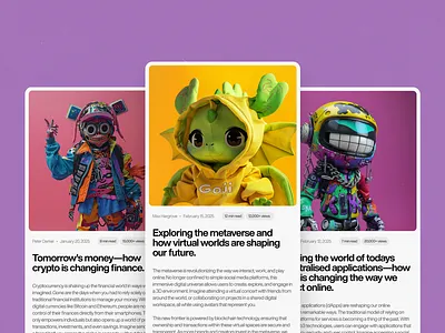 Crypto & web3 news articles design article article design branding cryptocurrency design minimalistic mobile modern news news design vibrant web3