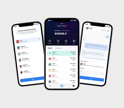 Socialize with your friends and get coins application call character chat coin community design massenger mobile product design ui uiux wallet