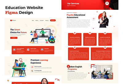 Educational Website Template e learning educational website figma design ui ux website template