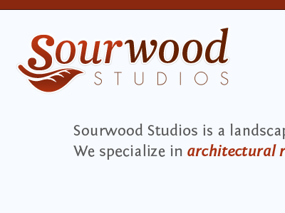 Sourwood Logo v2 architecture landscape leaf logo red