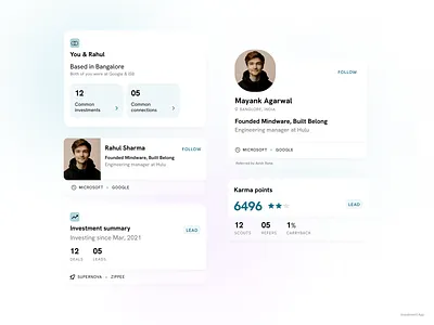 Investment app components app cards investment ui ux