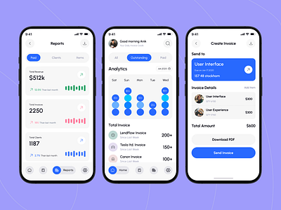 Invoice Maker Mobile App ai app app app design bills busieness clean corporate finance fintech invoice invoice maker app invoice management ios mobile mobile app product design saas ui ux