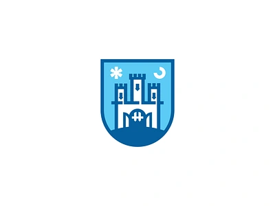 The City of Zagreb Coat of Arms redesign concept bold branding castle coat of arms croatia fortress geometry graphic design icon illustration line art logo mark minimalist modern heraldry open gates shield simple sun and moon zagreb