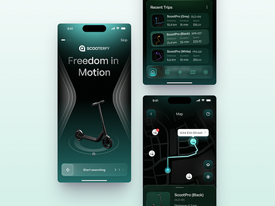 Scooterfy - Mobile for SaaS app app design app ui design application design application ui design graphic design home screen app interface ios app ios app design iphone app mobile design product service startup ui uiux ux