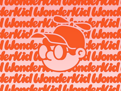 WonderKid Logo artistic branding bold typography child illustration childlike charm creative poster design inspiration graphic art illustration poster imaginative artwork modern design playful design poster art repeating text retro vibes typography poster vibrant colors warm color palette whimsical design wonderkid youth inspiration