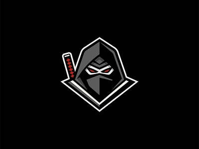 Stealth Ninja Warrior Logo action arts assassin branding design face gaming geometric illustration logo mark martial mask ninja samurai sports sword vector warrior