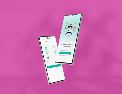 Maid Hiring Mobile App app design ui ux