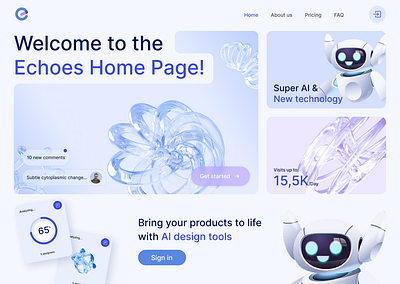 Echoes - AI Powered Website Home Page Version 2 app branding design graphic design illustration logo typography ui ux vector