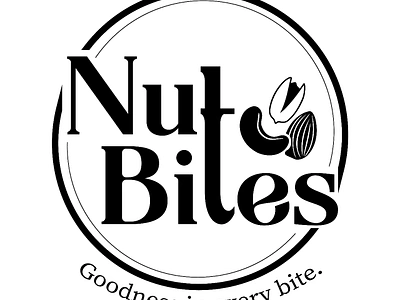 Nut Bites Logo Design black and white logo branding elegantlogo graphic design logo logodesign negative space nutbites