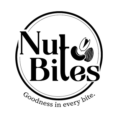 Nut Bites Logo Design black and white logo branding elegantlogo graphic design logo logodesign negative space nutbites