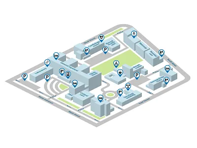 Hospital Campus Map 2 hospital hospital map isometric isometric world map
