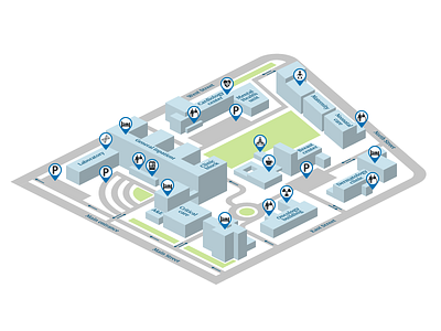 Hospital Campus Map 2 hospital hospital map isometric isometric world map