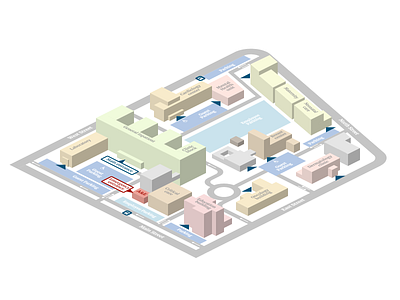 Hospital Campus Map 3 hospital hospital map isometric map