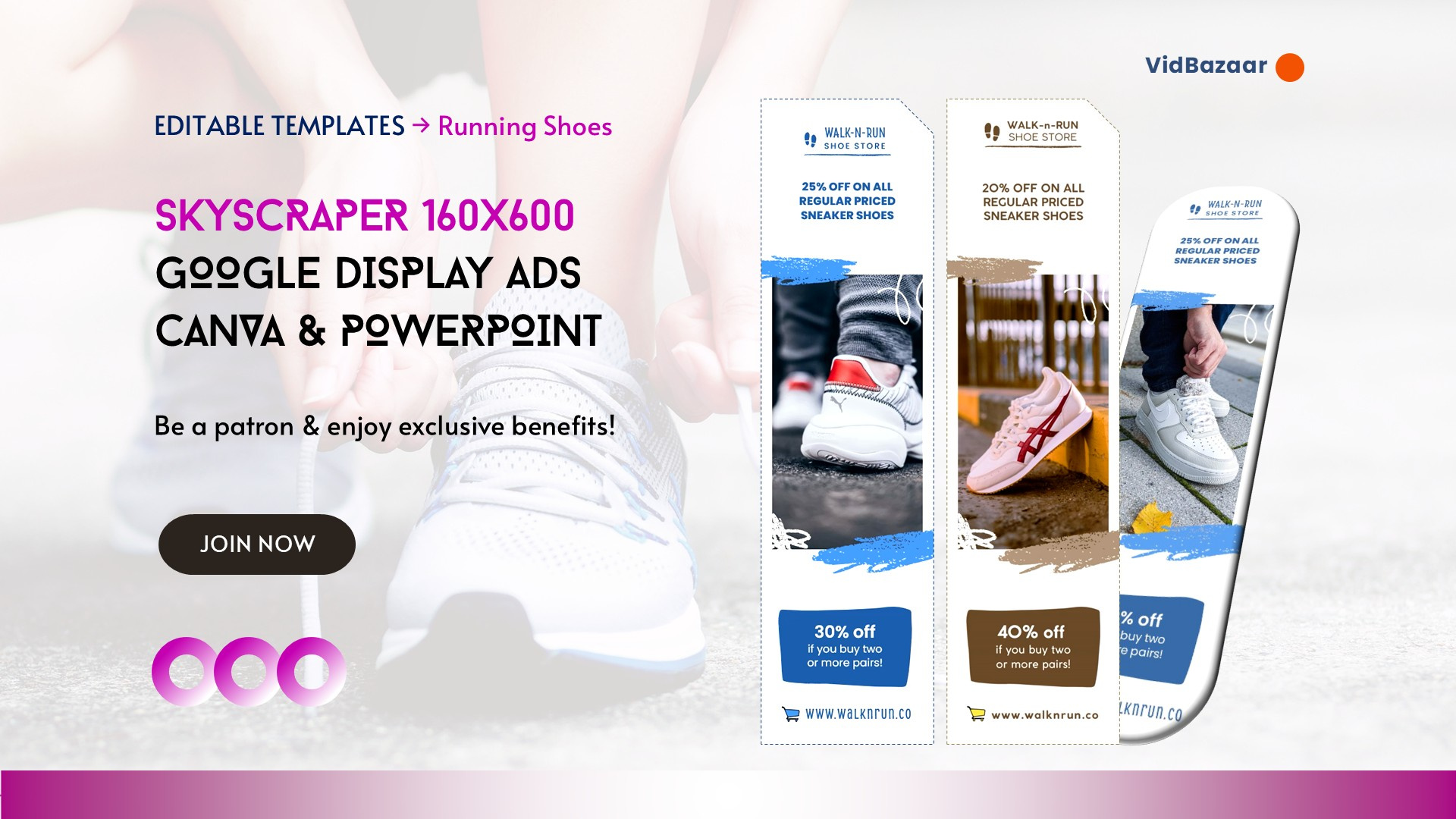160x600 Animated Skyscraper Ads for Sneakers - Canva PowerPoint advertising animation canva motion graphics powerpoint video ad