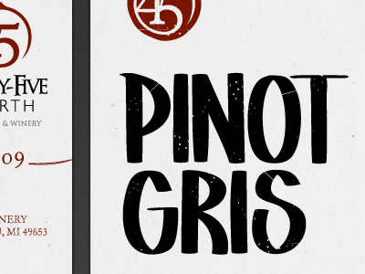 2009 Pinot Gris handwritten label michigan pinot gris wine