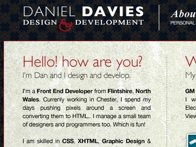 Dandavies1 concept gill sans helvetica neue navigation photoshop portfolio times new roman web design