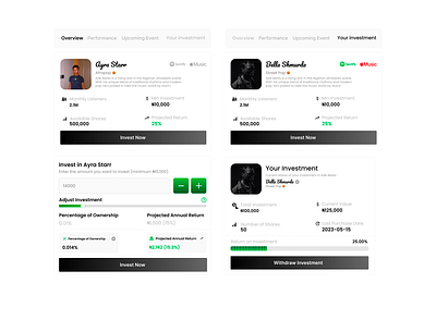 Investment for artist banking design finance finance app financial fintech fund investment investment app investor money stocks trading ui uiux