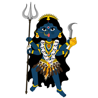 Goddess Kali: The Fierce Protector and Divine Liberator goddess illustrations goddess kali gods illustrations hindu gods illustrations kali illustrations matter matter motions matter motions studio