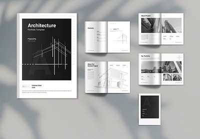 Architecture Portfolio Template a4 agency architect architecture branding brochure business catalog clean creative design graphic design interior magazine minimal minimalist portfolio template