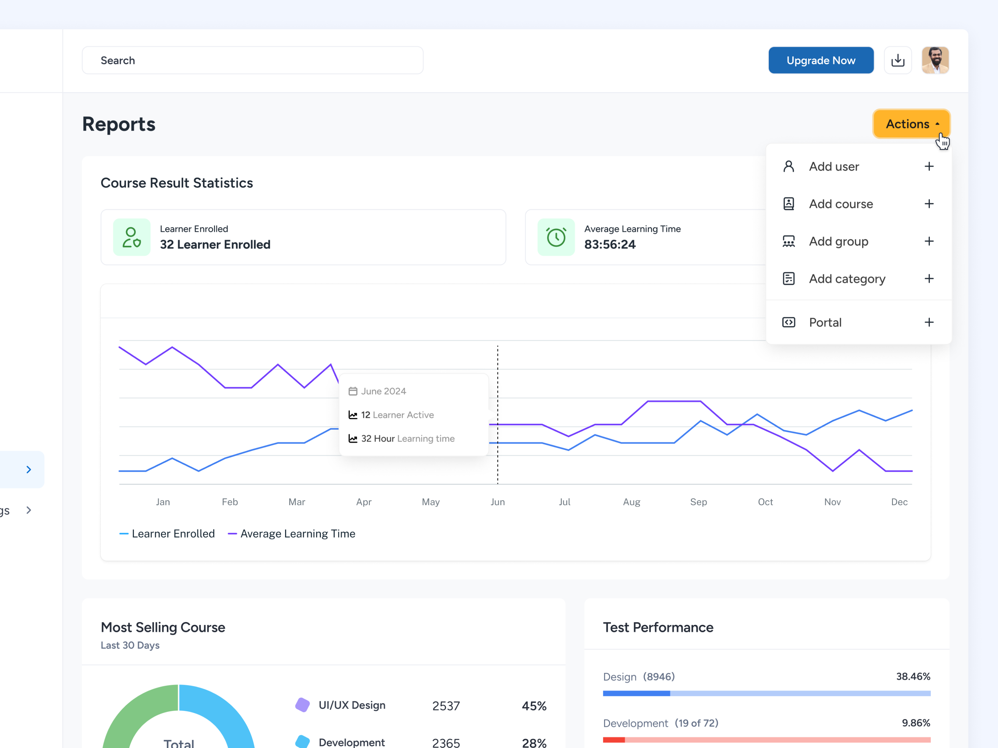 🎓 SaaS Learning Management System Report Dashboard analytics dashboard dashboard design data visualization e learning edtech learning management system learning platform lms dashboard report page design saas saas platform saas product saas product owner saas startup tech startup ui design user experience user interface uxui web dashboard