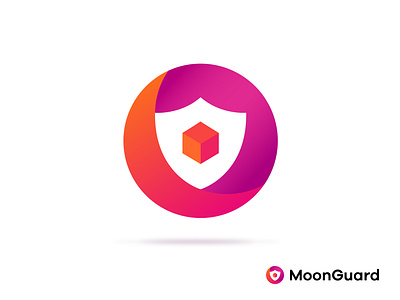 guard logo, blockchain security logo blockchain logo blockchain technology branding crescent cube design guard guard logo logo logo design moon privacy security security logo