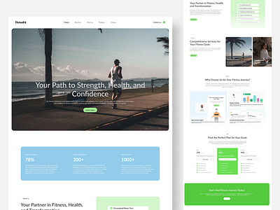 "ThriveFit" Health & Fitness Website design figma ui uiux webdesign