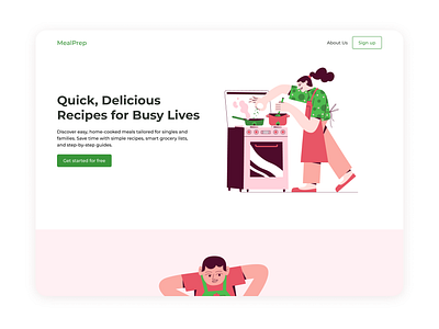 MealPrep daily ui landing page ui web design