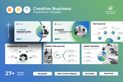 Creative Business Presentation Template agency animation branding business corporate creative design graphic design pitch deck powerpoint presentation slide template