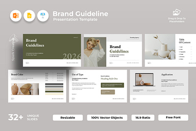 Brand Guideline Presentation Template 3d agency animation brand design brand guidelines brand identity branding clean creative design design template graphic design illustration logo minimal minimalist motion graphics ui