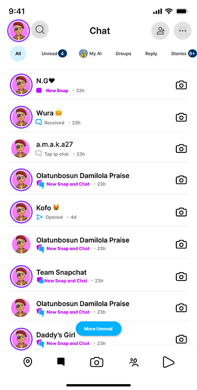 SnapChat ui