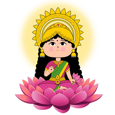 Goddess Lakshmi: The Divine Giver of Prosperity and Abundance best of dribbble illuminz illustrations lakshmi graphics lakshmi illustration matter motions matter motions studio