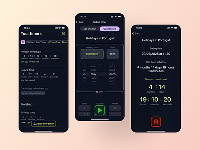 TimeWield iOS App: Your Ultimate Timer and Countdown Tracker app design ios prototype ui ux ux design