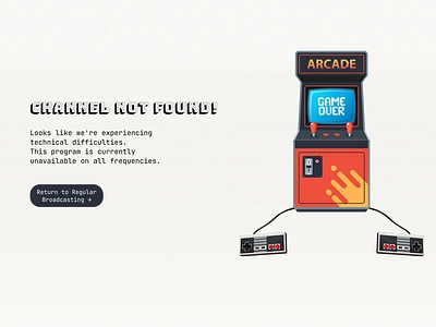 Arcade-style 404 Page 008 404 404 not found 404 page not found arcade arcade style 404 page daily design error game over graphic design page retro retro console retro gaming typography ui ux web 404 website 404