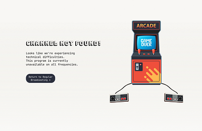 Arcade-style 404 Page 008 404 404 not found 404 page not found arcade arcade style 404 page daily design error game over graphic design page retro retro console retro gaming typography ui ux web 404 website 404