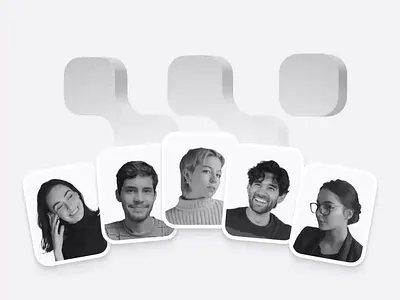 Avatar animation app art direction avatar branding creative direction design figma illustration logo member minimal motion graphics person portrait product design team transition ui web design