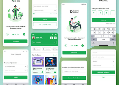 10 Minute School App Redesign app design figma google landing page redesign ui uiux design user experience user interface ux