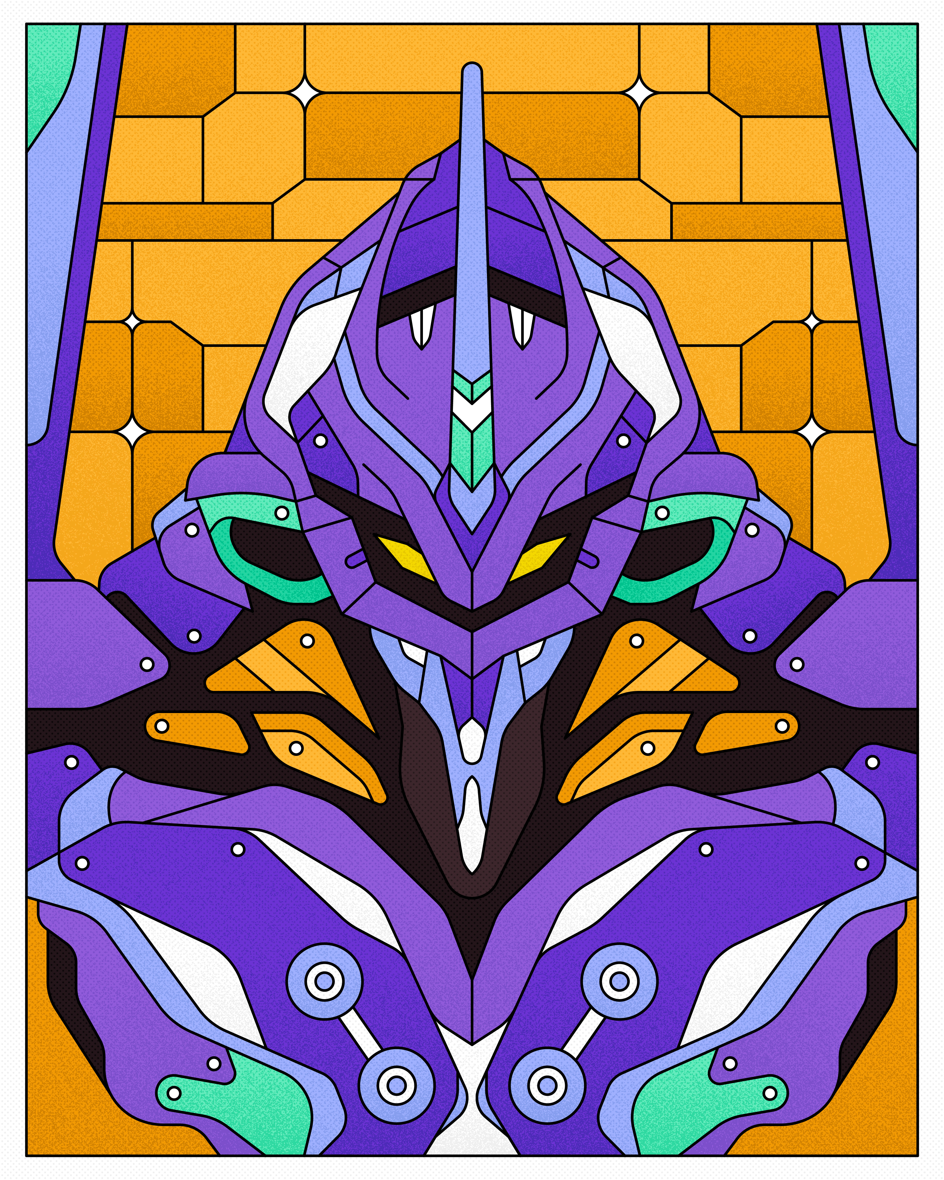 EVA 01 / Evangelion anime animelover artwork characterdesign design eva eva01 evangelion evangelionfans graphic design illustration lineart manga mecha neongenesisevangelion otaku poster poster design vector vectorgraphics