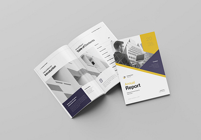 Annual Report Template a4 agency annual report branding brochure business company profile corporate design graphic design illustration layout logo minimalist print template ui