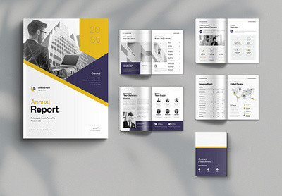 Annual Report Template a4 agency annual report branding brochure business company profile corporate design graphic design illustration layout logo minimalist print template ui