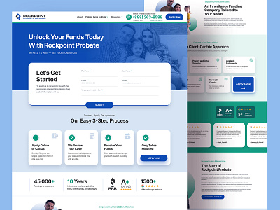 Website Design for Legal Funding application form attorney blue conversion corporate corproate creative design finance funding inovative inspiration landing page law leads legal modern seo friendly ux ui website