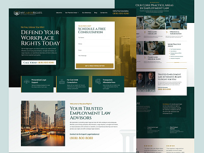 Website Design for Law Firm attorney creative design golden green hero section home page inovative inspiration landing page law firm leads generation legal luxury modern seo friendly ui ux ui web design website