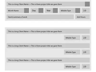 Time Tracker Wireframe hours project management time tracking wireframe